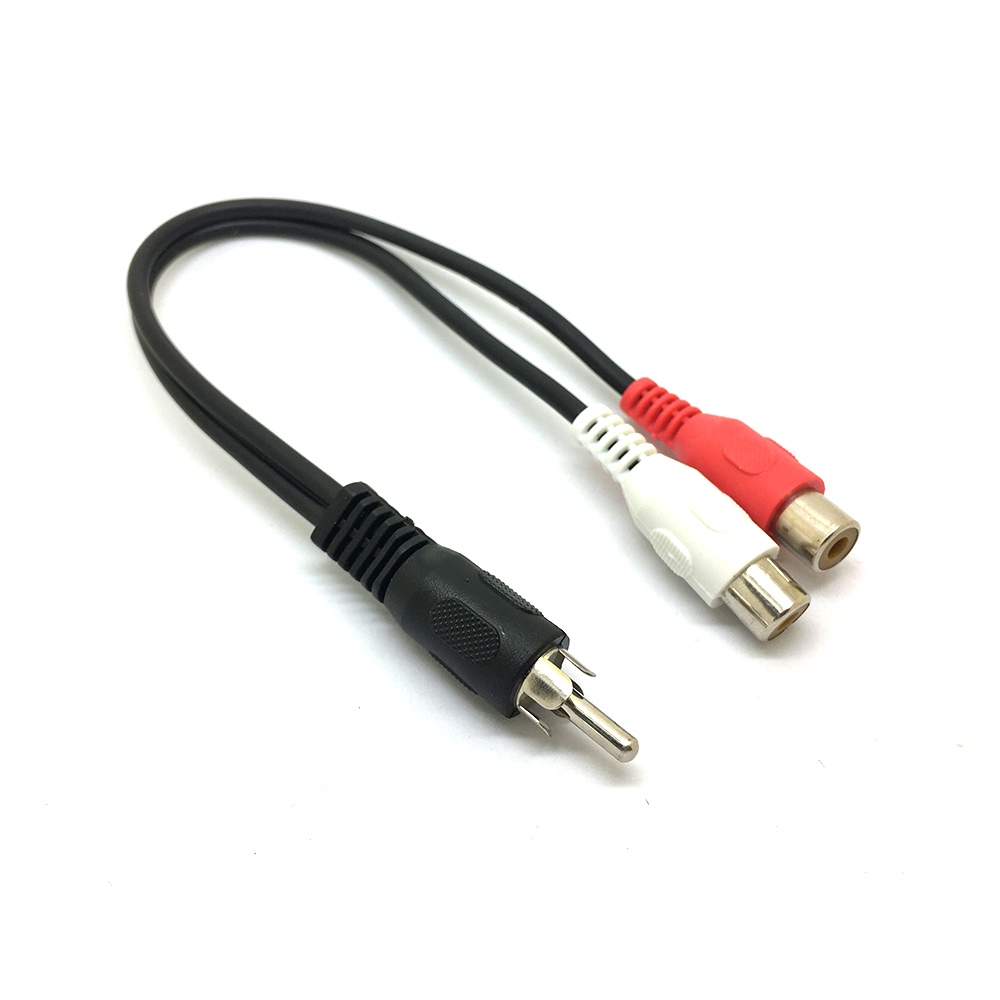 1 RCA Male Mono Ke 2 RCA Femal - Audio Splitter Y ulasan dan harga