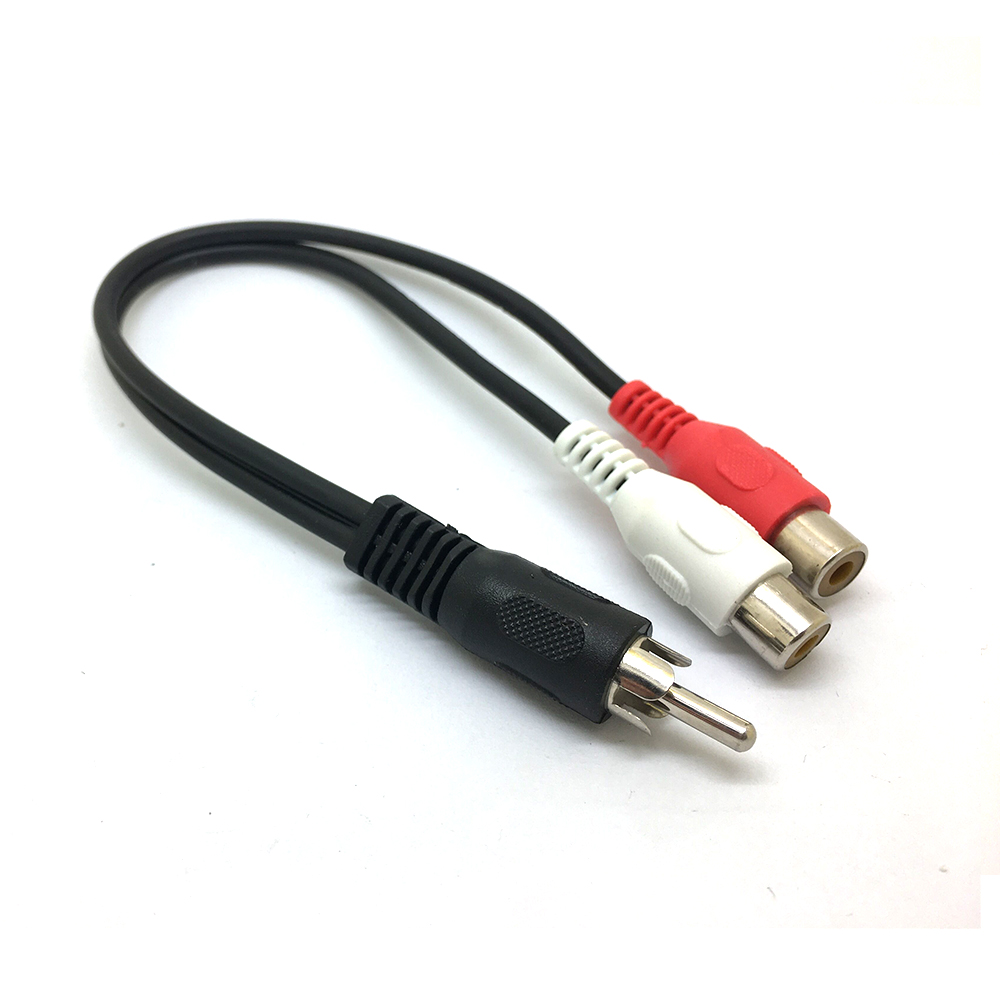 1 RCA Male Mono Ke 2 RCA Femal - Audio Splitter Y ulasan dan harga